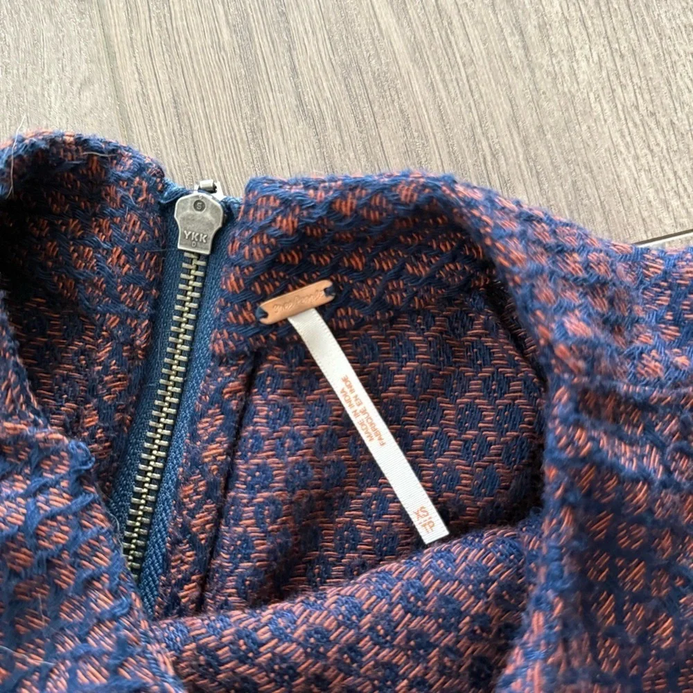 Free‎ People Autumn Rust & Navy Knit Sweater Dresss